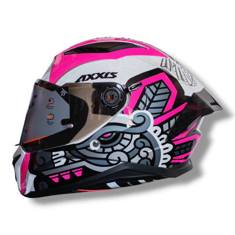 Casco Axxis Panther Punch Blanco/Rosa Brillo