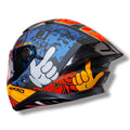 Casco Axxis Panther Sketch Azul/Naranja Mate