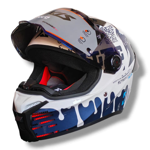 Casco integral Axxis Fenix Cyberpunk Blanco/Azul