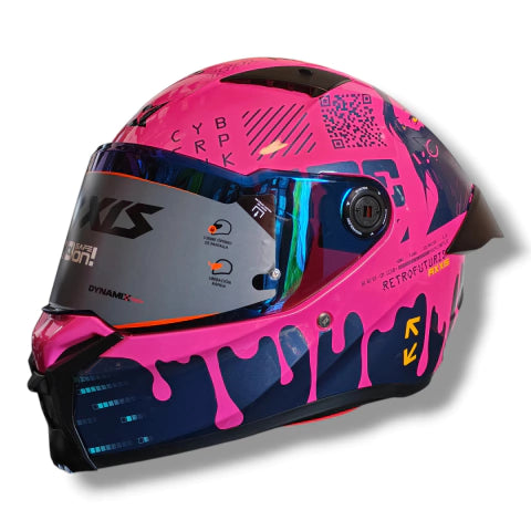Casco integral Axxis Fenix Cyberpunk Rosa