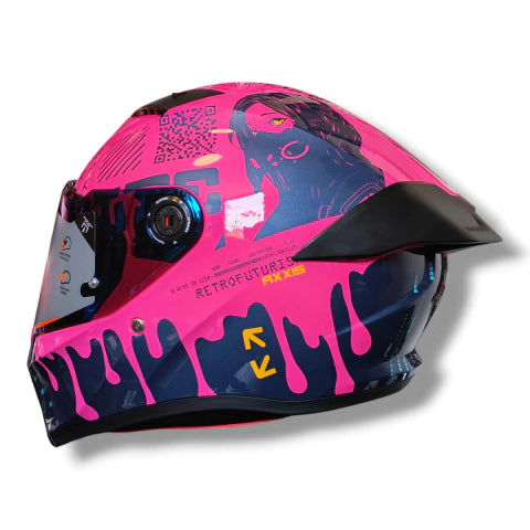 Casco integral Axxis Fenix Cyberpunk Rosa