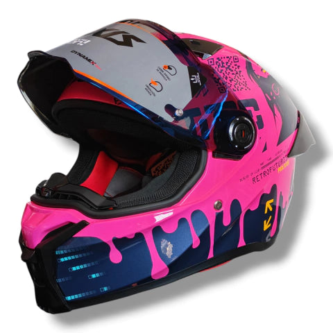 Casco integral Axxis Fenix Cyberpunk Rosa