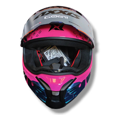 Casco integral Axxis Fenix Cyberpunk Rosa