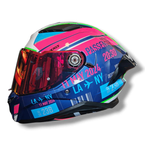 Casco Axxis Panther Passenger Azul Brillo