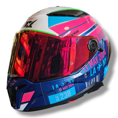 Casco Axxis Panther Passenger Azul Brillo
