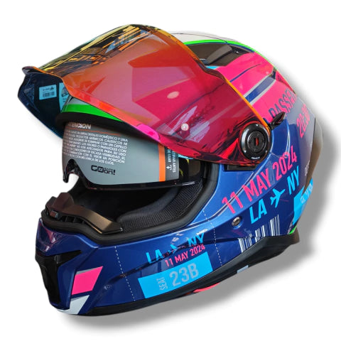 Casco Axxis Panther Passenger Azul Brillo