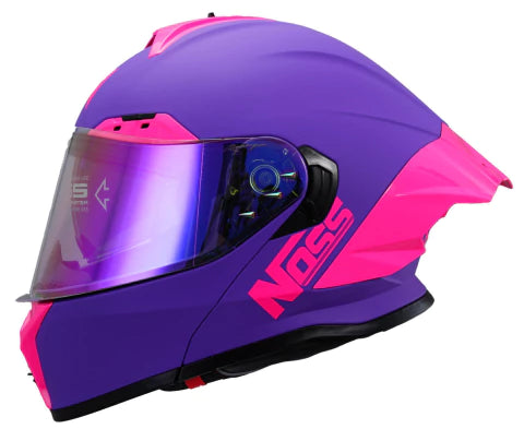CASCO ABATIBLE NOSS NS-X90 MORADO/ROSA MATE