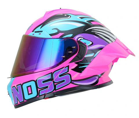 CASCO ABATIBLE NOSS NS-X90 WASP ROSA BRILLO