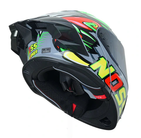 CASCO ABATIBLE NOSS NS-X90 HORNER GRIS BRILLO