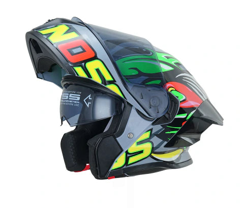 CASCO ABATIBLE NOSS NS-X90 HORNER GRIS BRILLO